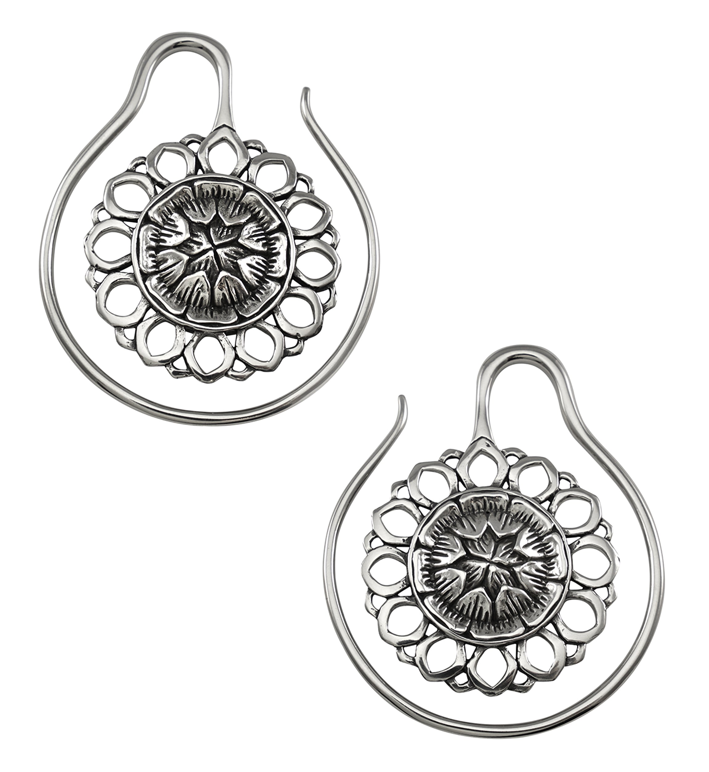 Amaryllis White Brass Ear Weights