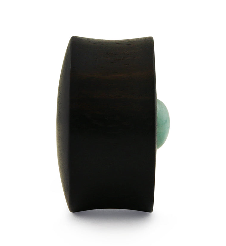 Ecliptic Areng Wood Plugs With Amazonite Stone Inlay