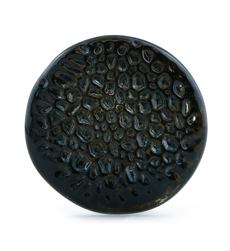 Amber Sponge Glass Double Flare Plugs