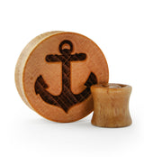 Anchor Engraved Wood Plugs