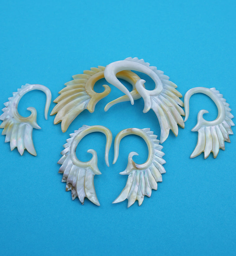 Angel Wing Mother of Pearl Hangers