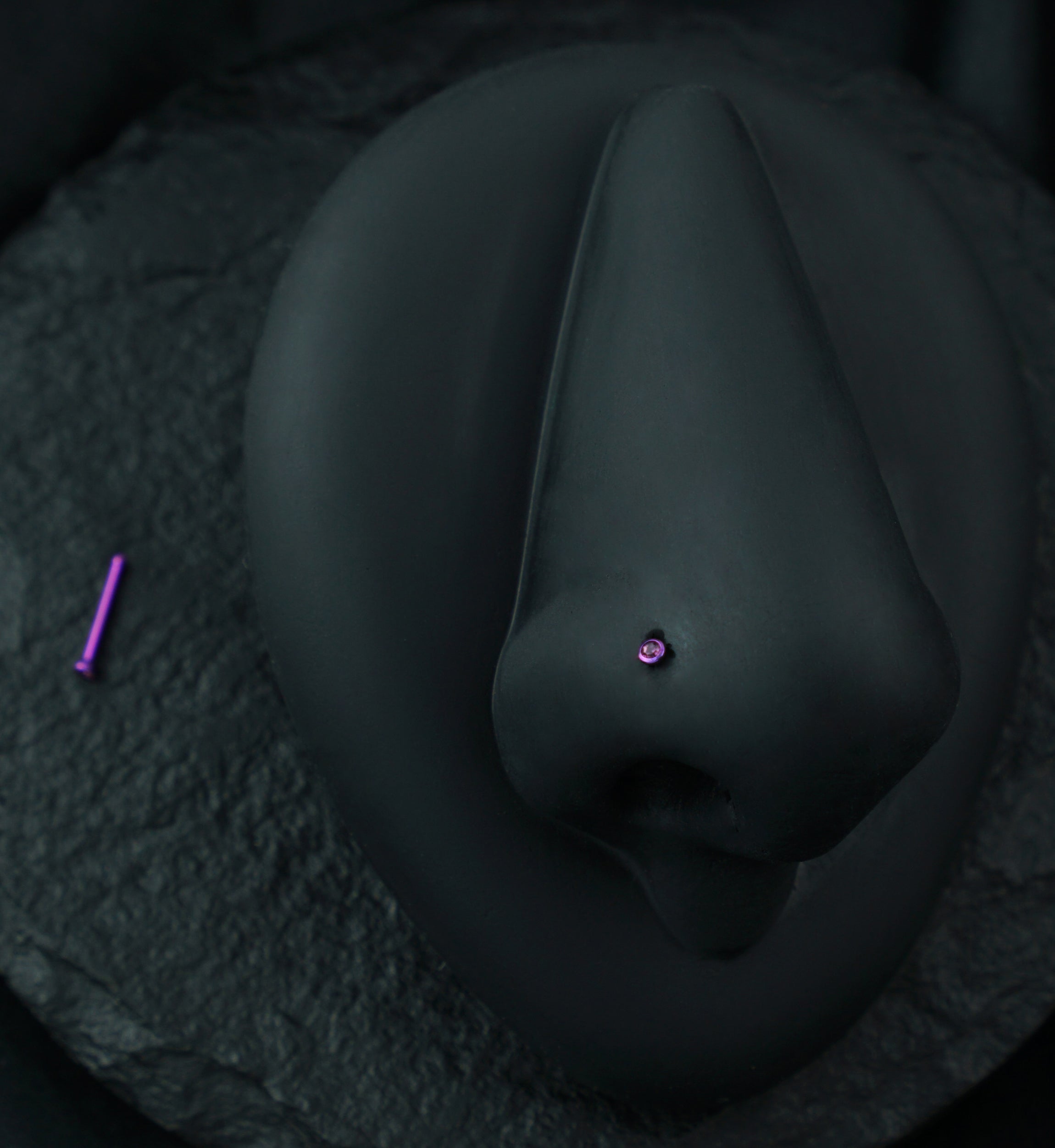 Anodized Purple With Pink CZ Titanium Nosebone