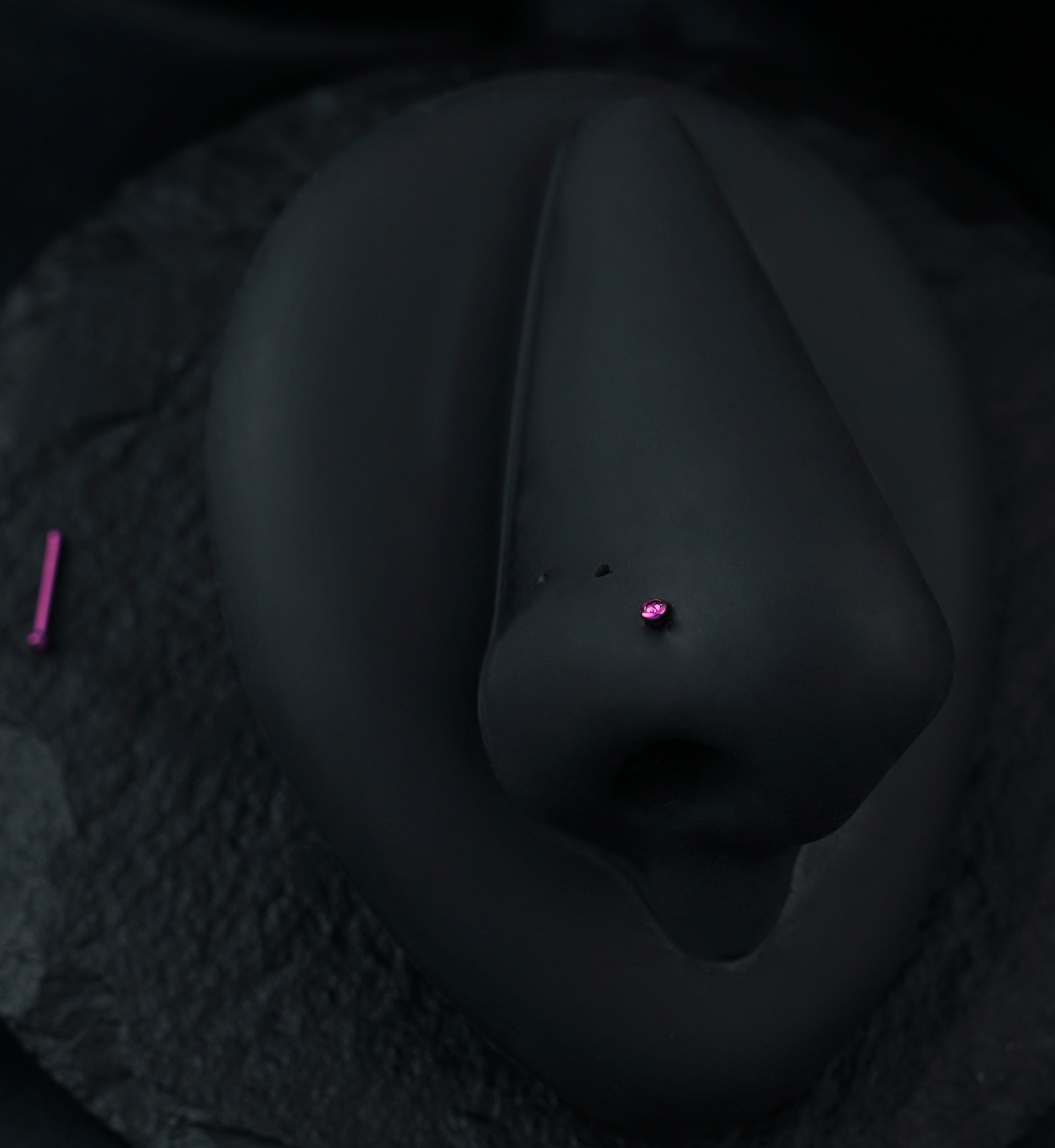 Anodized Rosy Purple With Purple CZ Titanium Nosebone