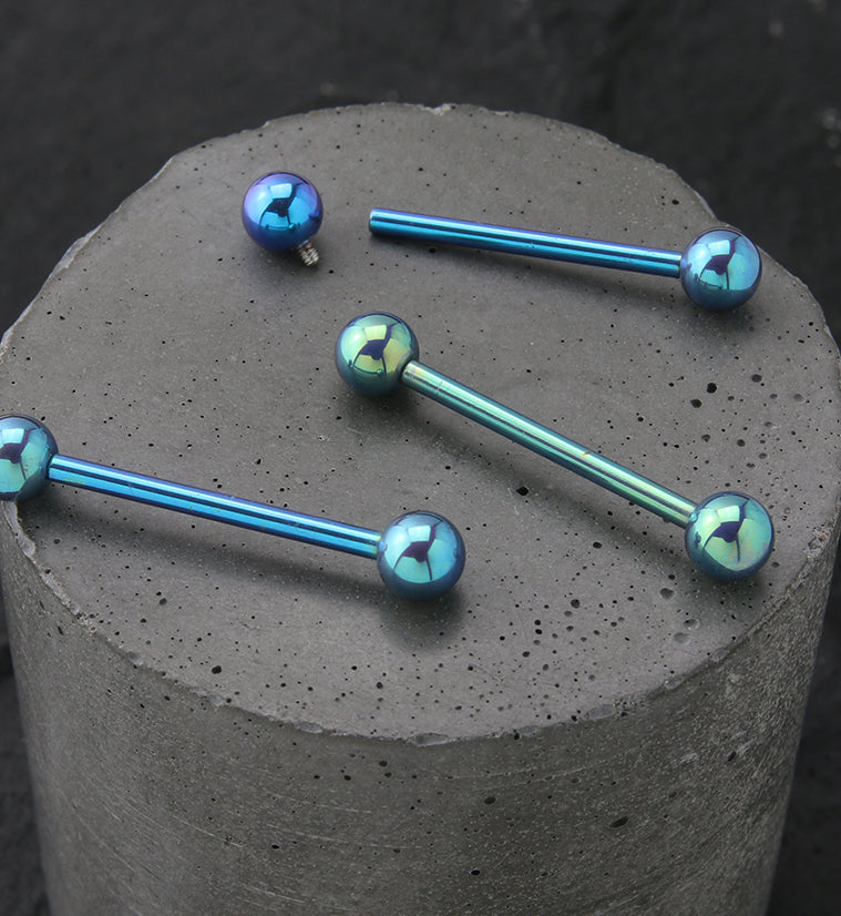 Turquoise Blue Anodized Titanium Barbell
