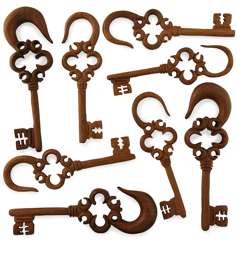 Antique Key Saba Wood Hangers