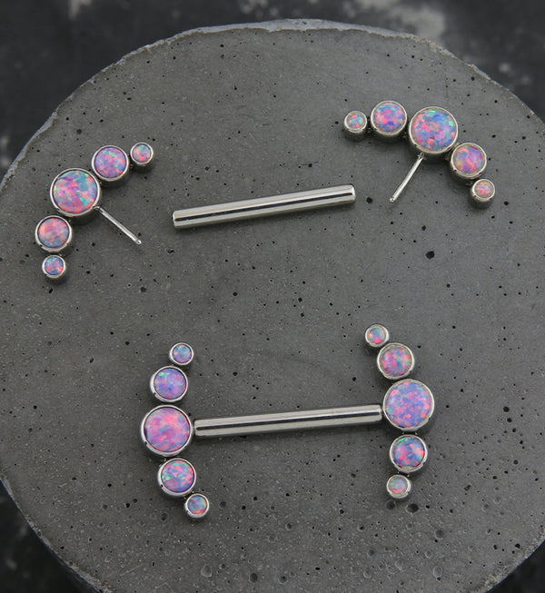 Arch Purple Opalite Titanium Threadless Nipple Ring Barbell