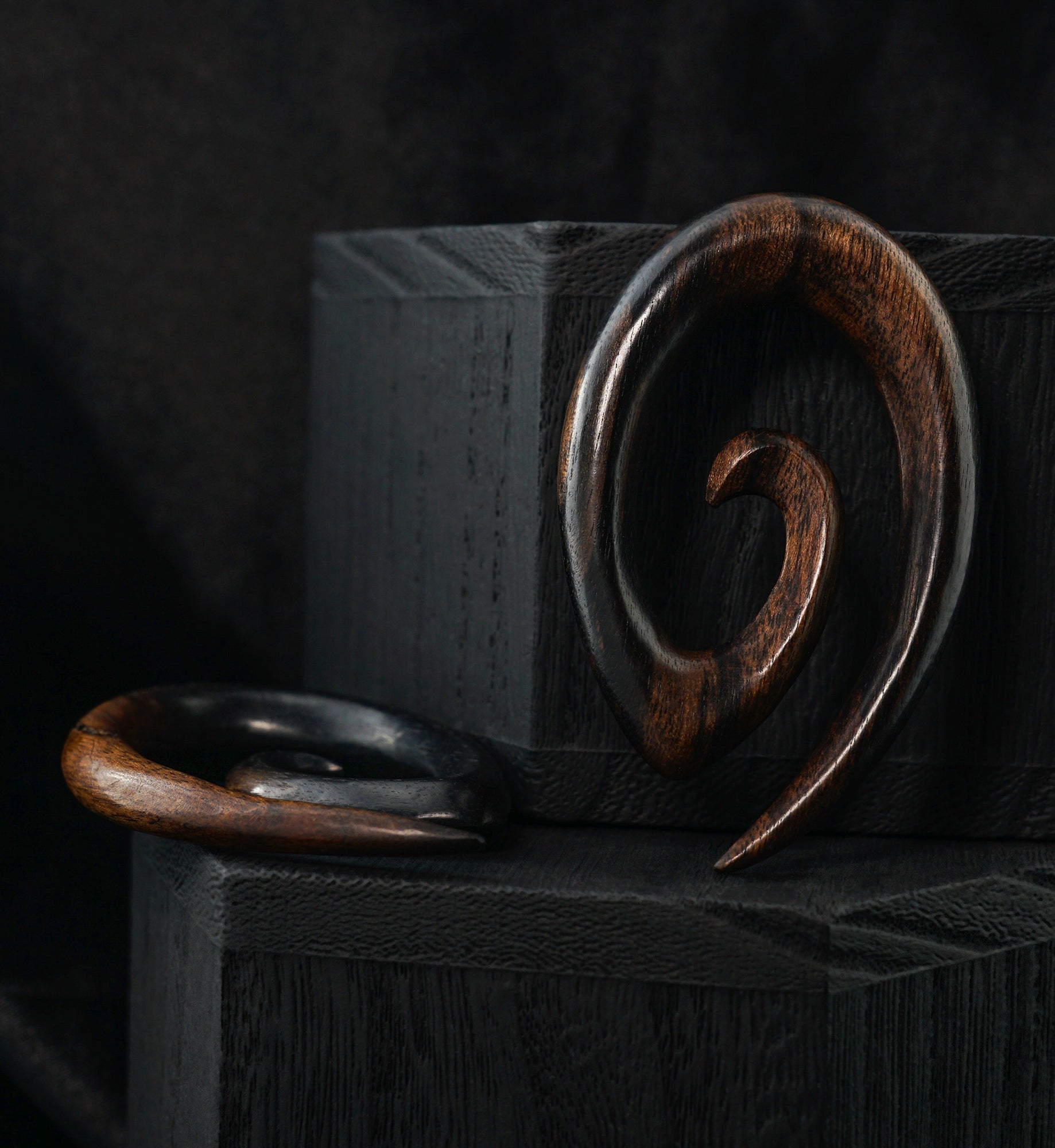 Areng Wood Oval Spirals