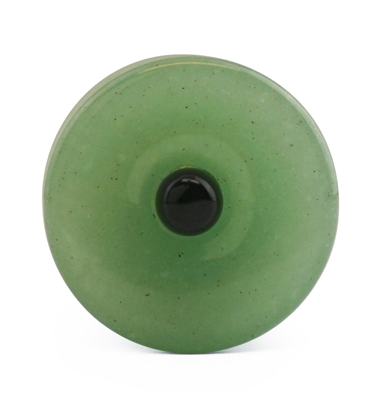 Aventurine Stone Plugs with Micro Obsidian Inlay