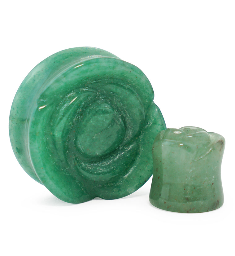 Aventurine Stone Rosebud Plugs