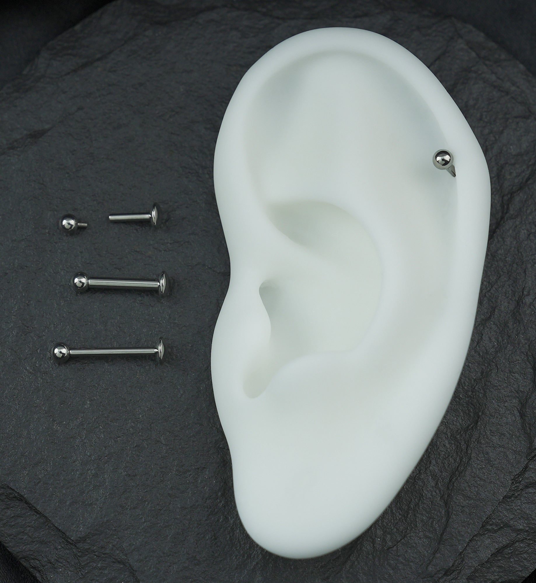 Ball Top Internally Threaded Titanium Convex Disk Labret