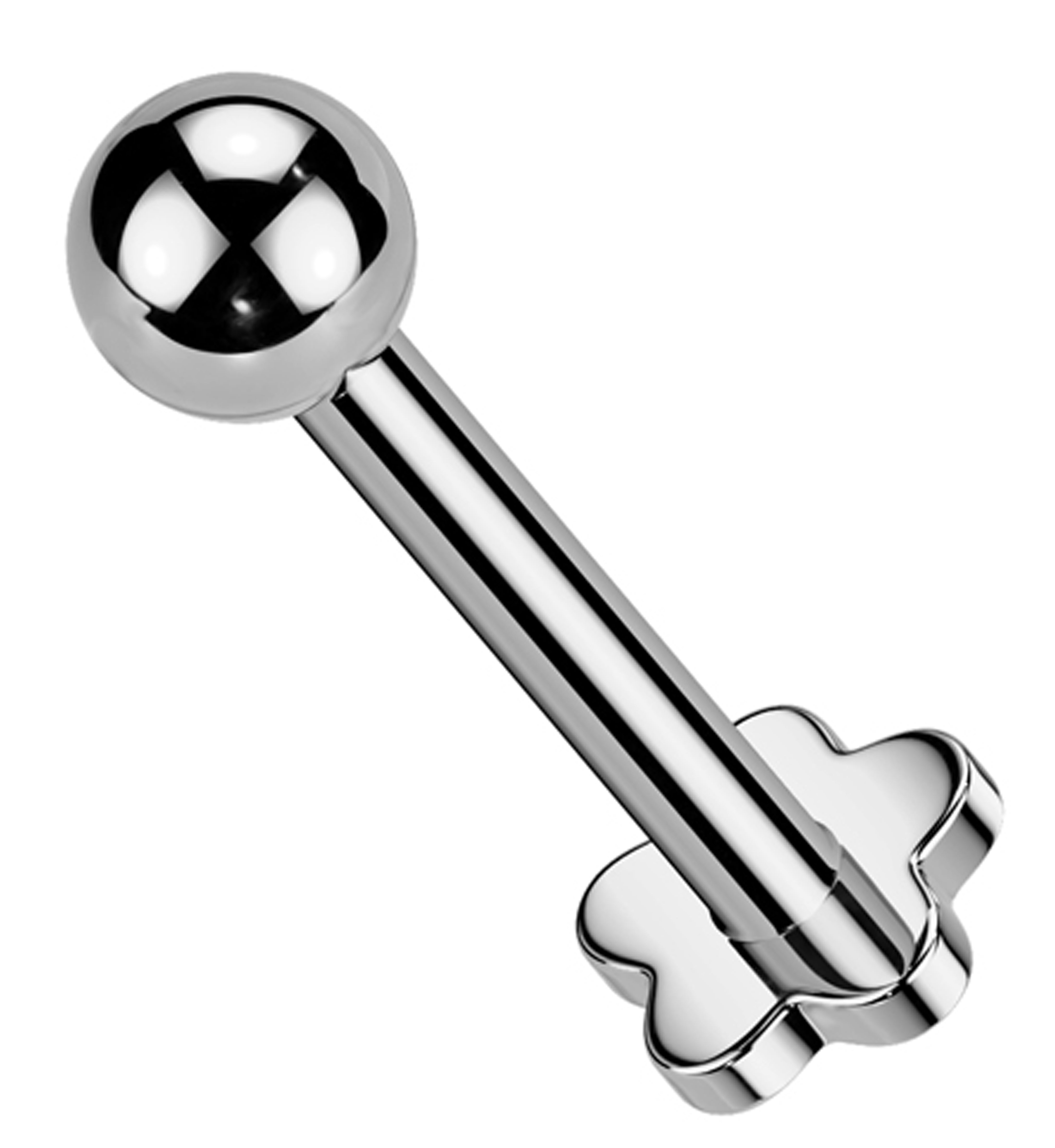 Ball Top Internally Threaded Titanium Flower Back Labret