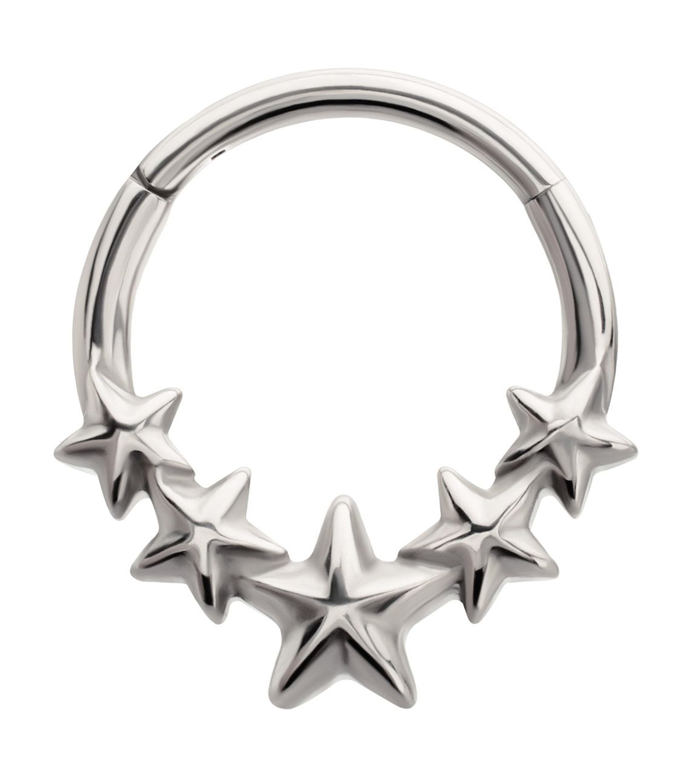 Banner Of Stars Titanium Hinged Segment Ring