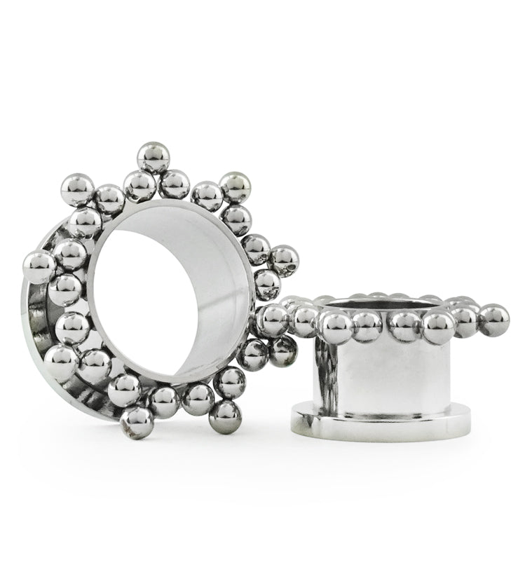 Beaded Rim Stainless Steel Tunnel Plugs