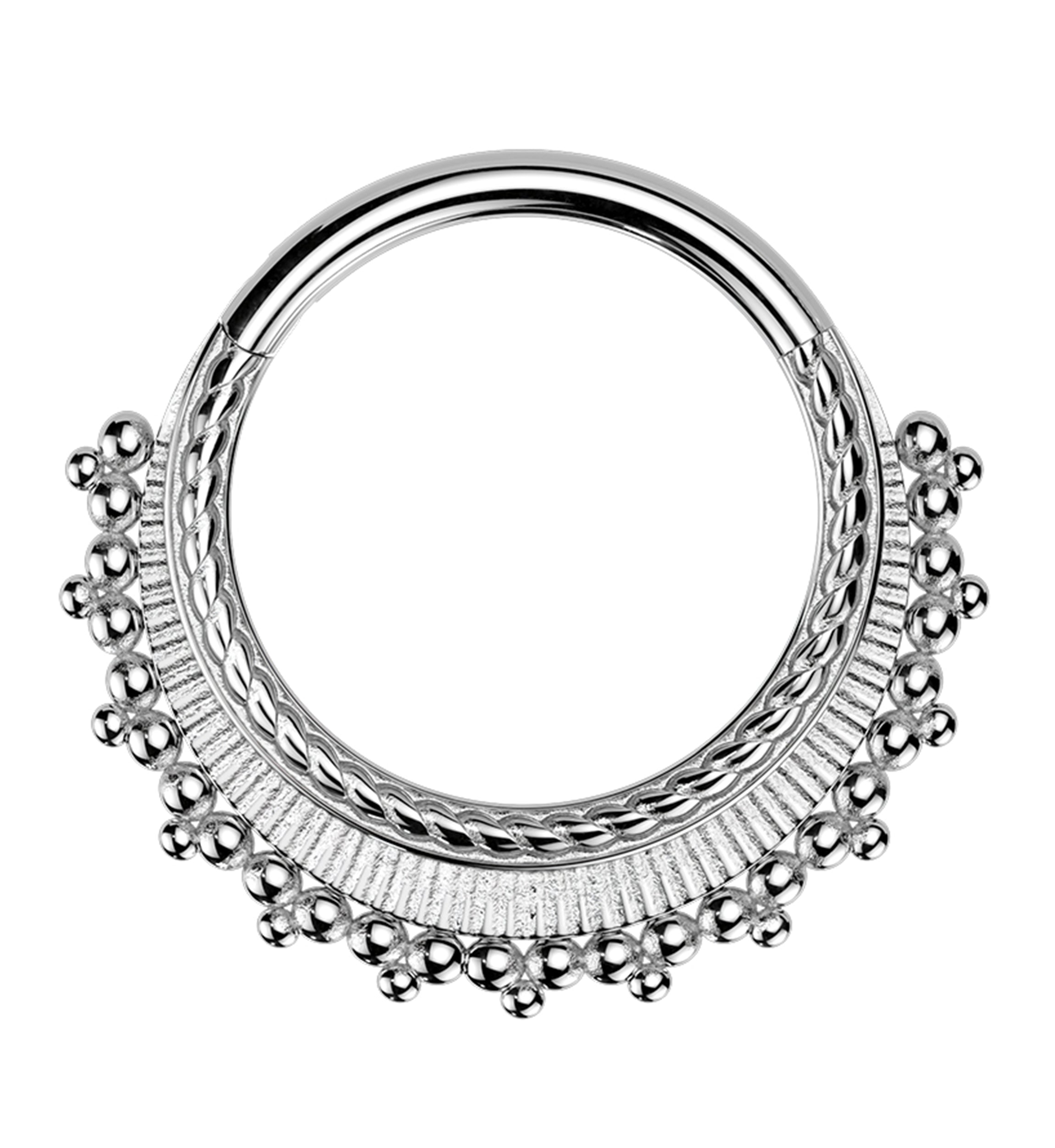 Beaded Ridge Stainless Steel Hinged Segment Ring