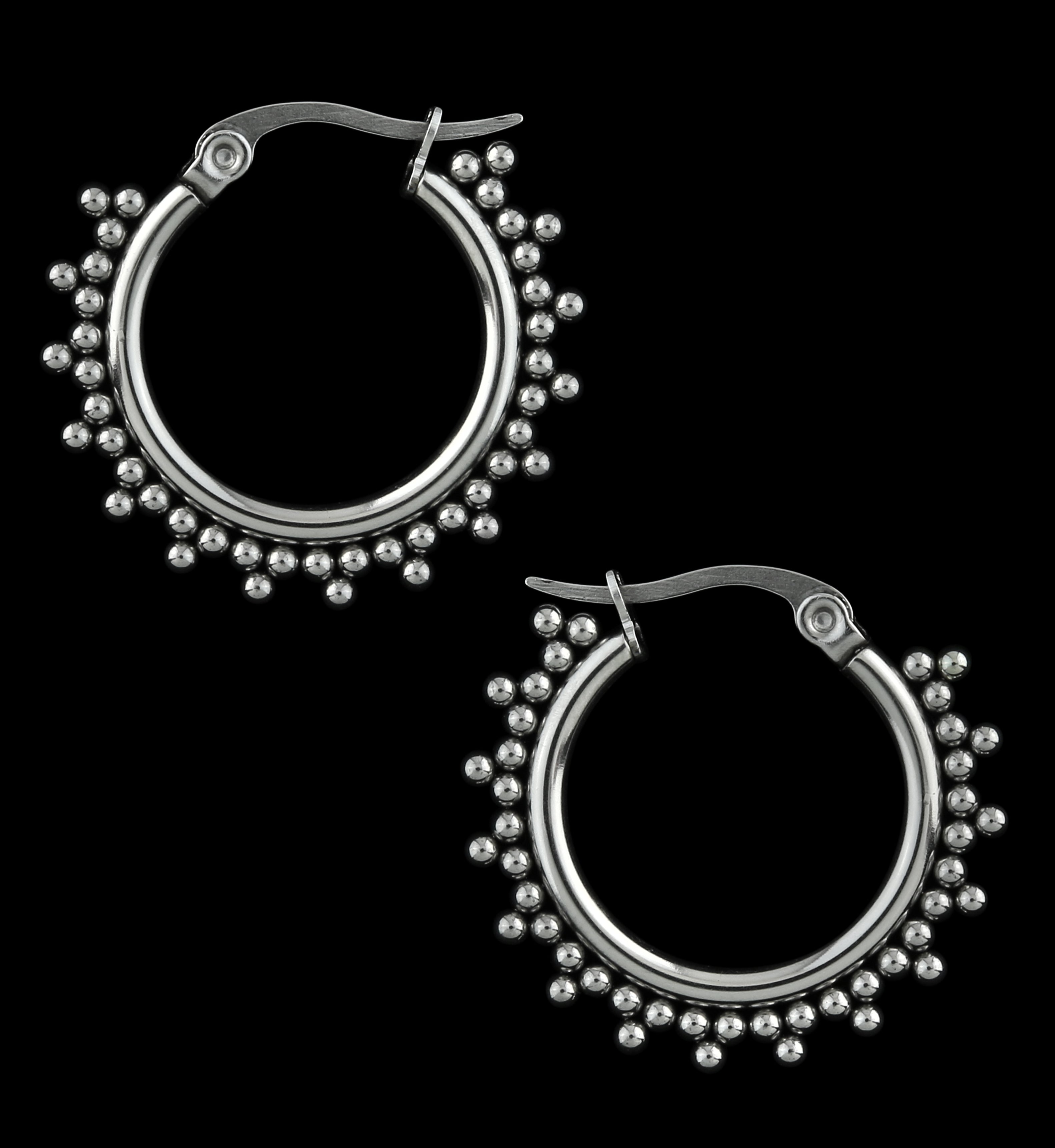 Beaded Stainless Steel Hangers - Earrings