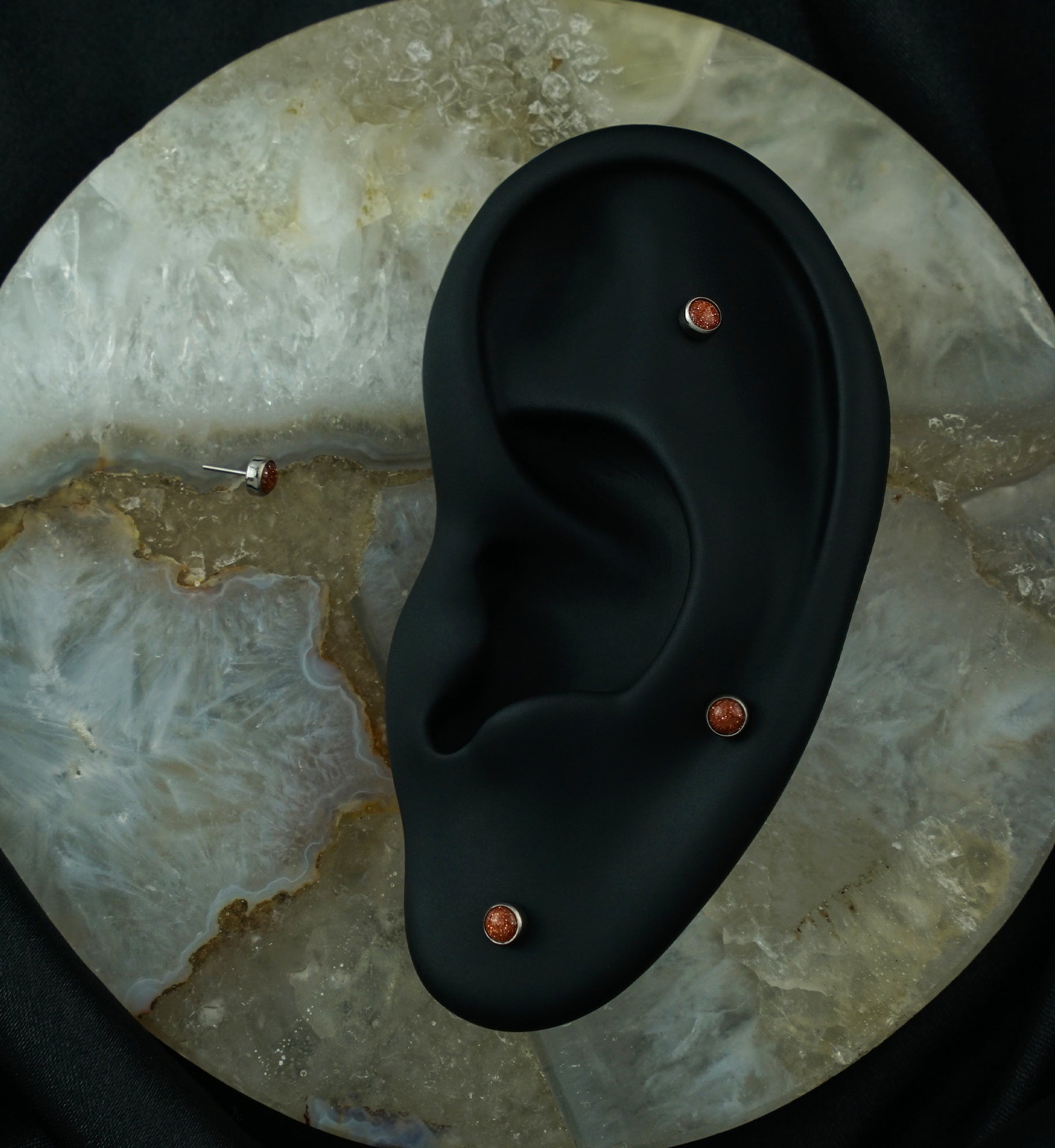 Bezel Gold Sandstone Titanium Threadless Top