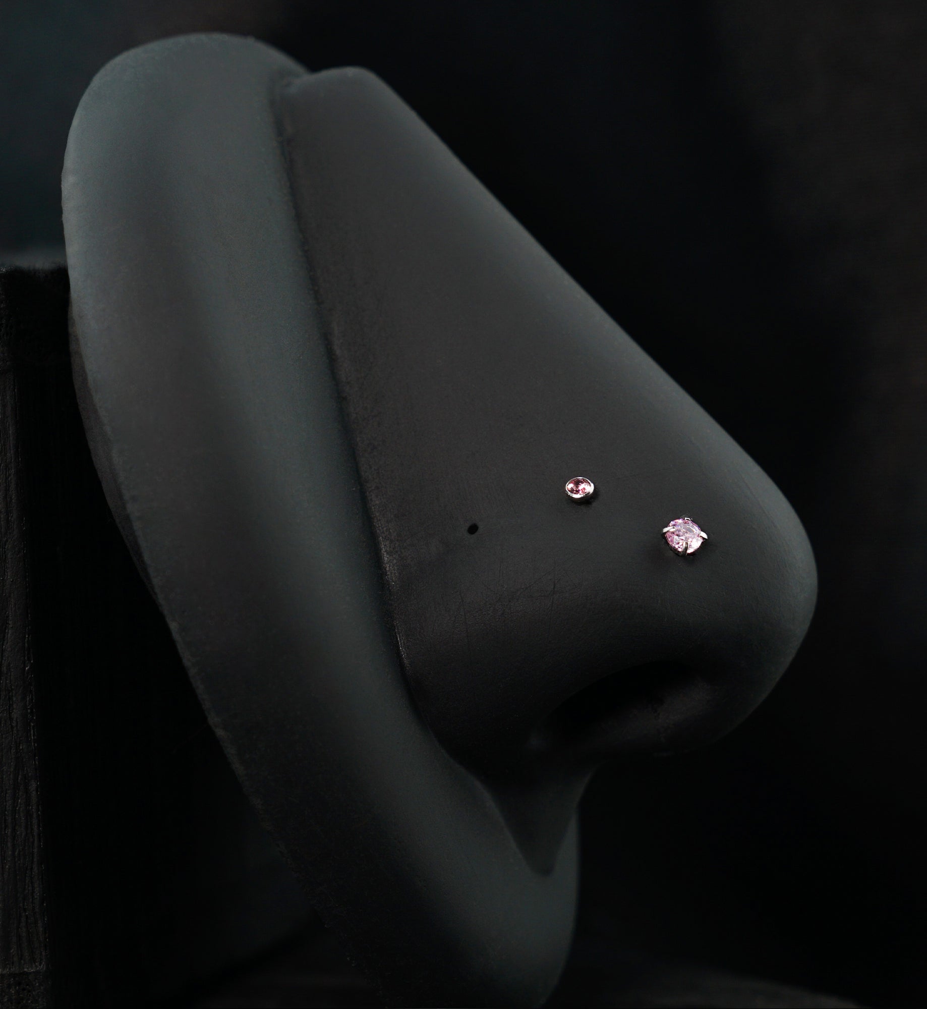 Bezel/Prong Pink CZ Stainless Steel L Bend/Stud/Hoop Variety Pack (6 Pack)