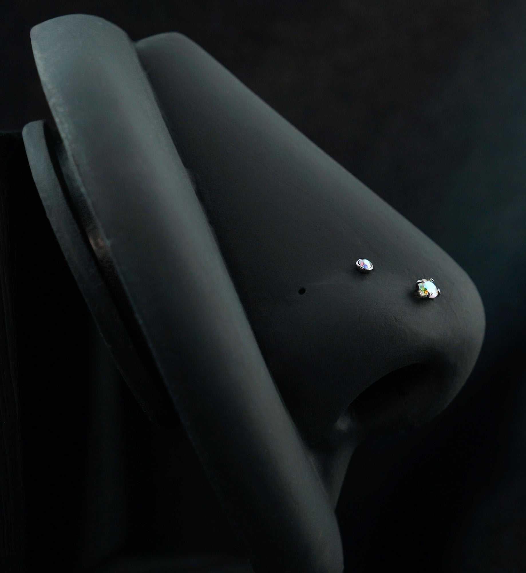 Bezel/Prong Rainbow Aurora CZ Stainless Steel L Bend/Stud/Hoop Variety Pack (6 Pack)