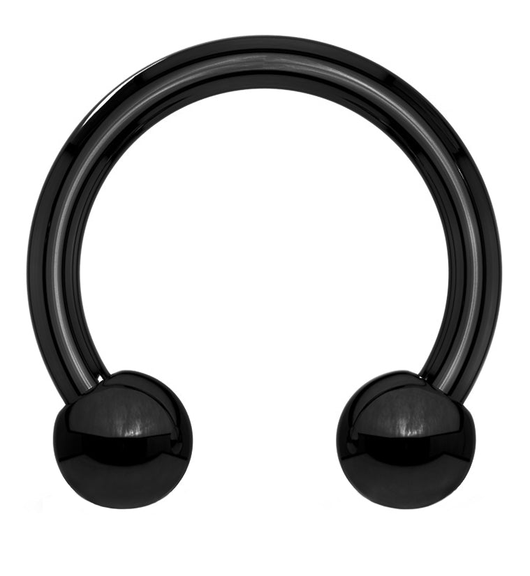 Black PVD Circular Barbell Ring