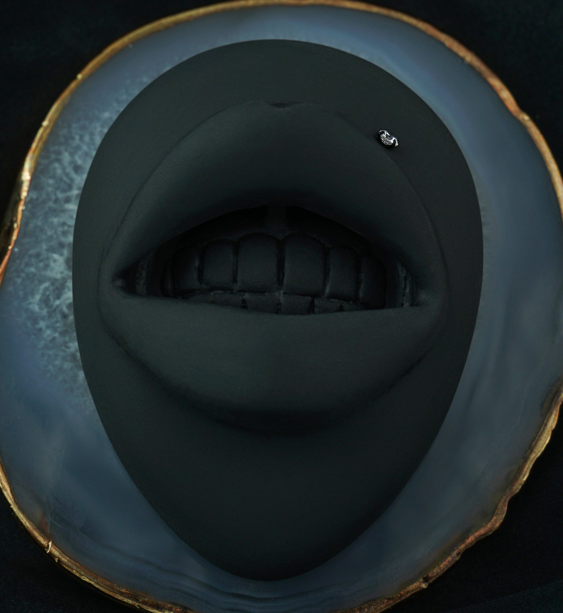 Black CZ Prong Titanium Internally Threaded Labret