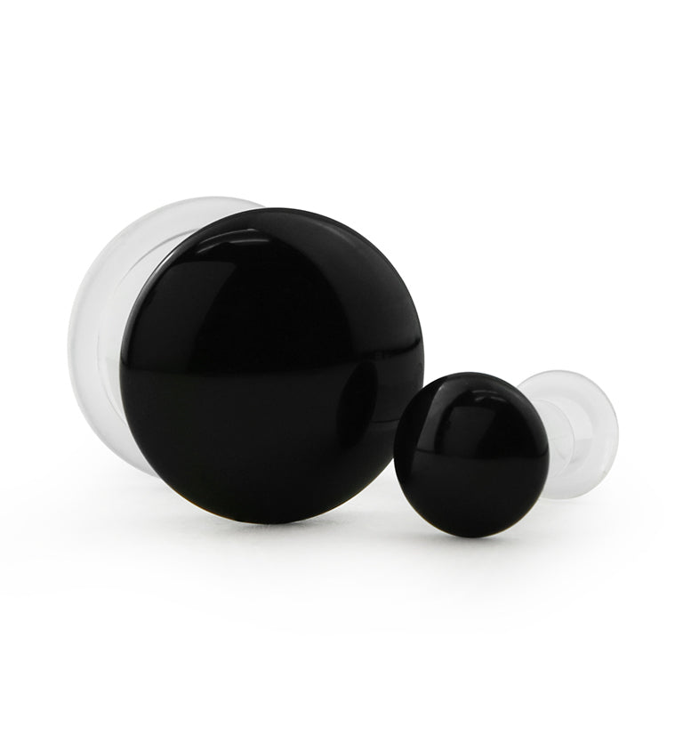 Black Glass Plugs - Single Flare