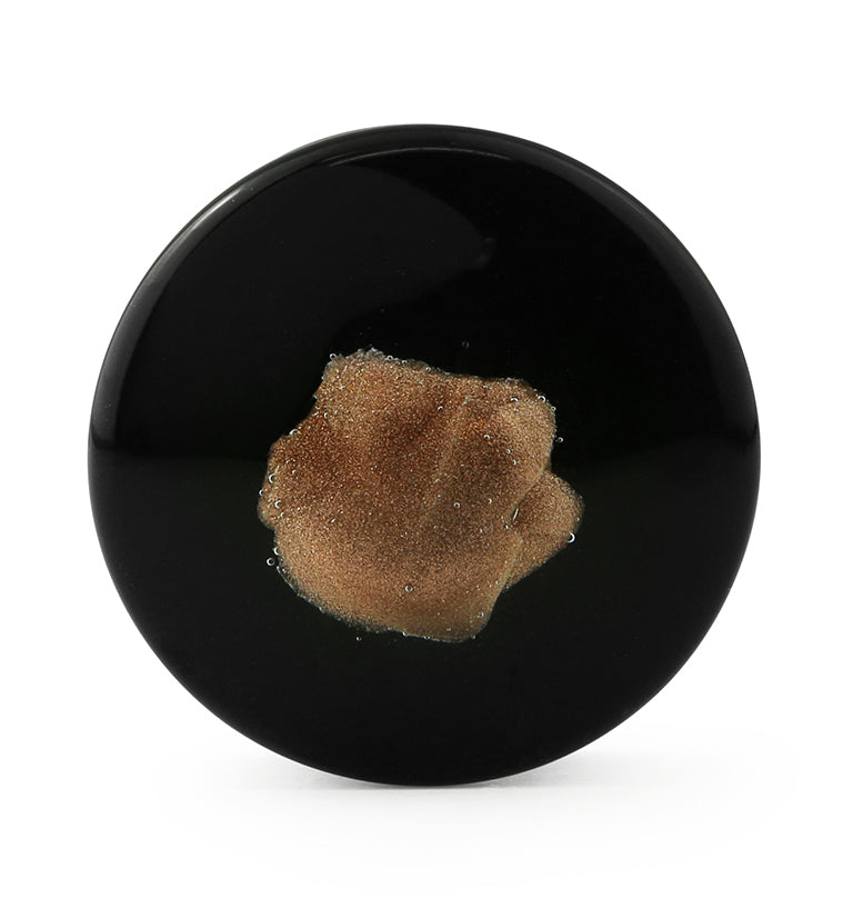 Black & Goldstone Glass Plugs