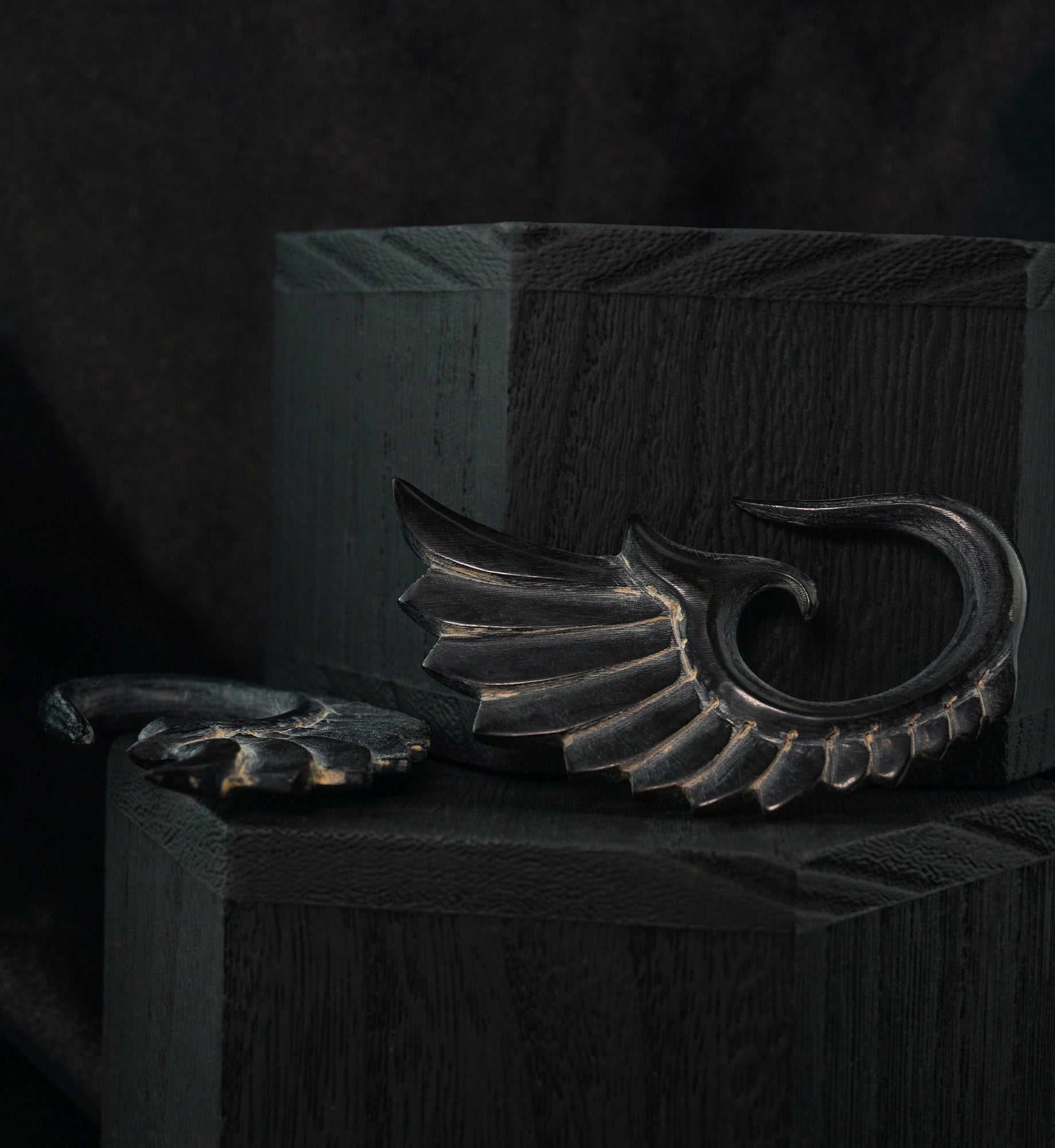 Black Horn Angel Wing Hangers