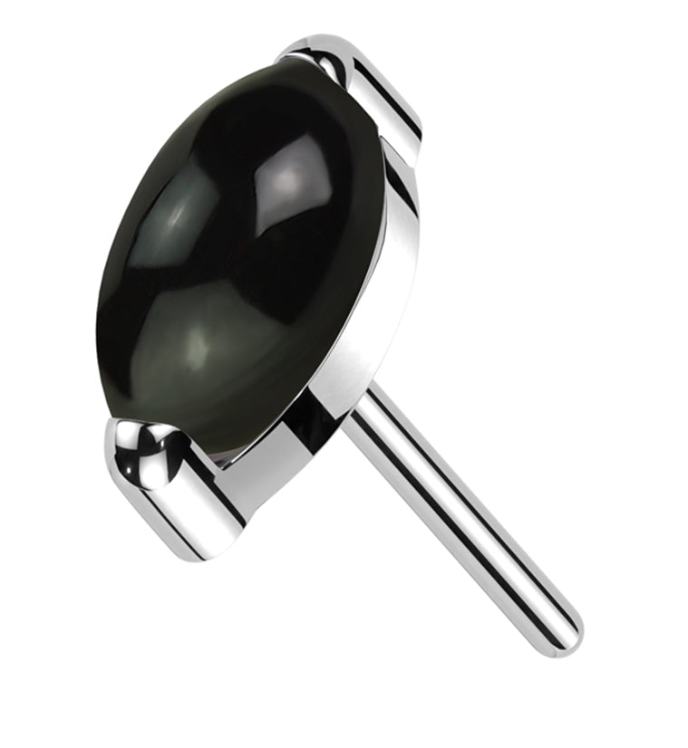 Black Onyx Marquise Stone Titanium Threadless Top