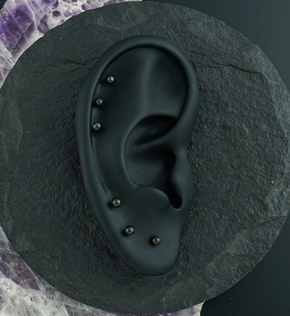 Black PVD Ball Top Titanium Threadless Flat Back Labret
