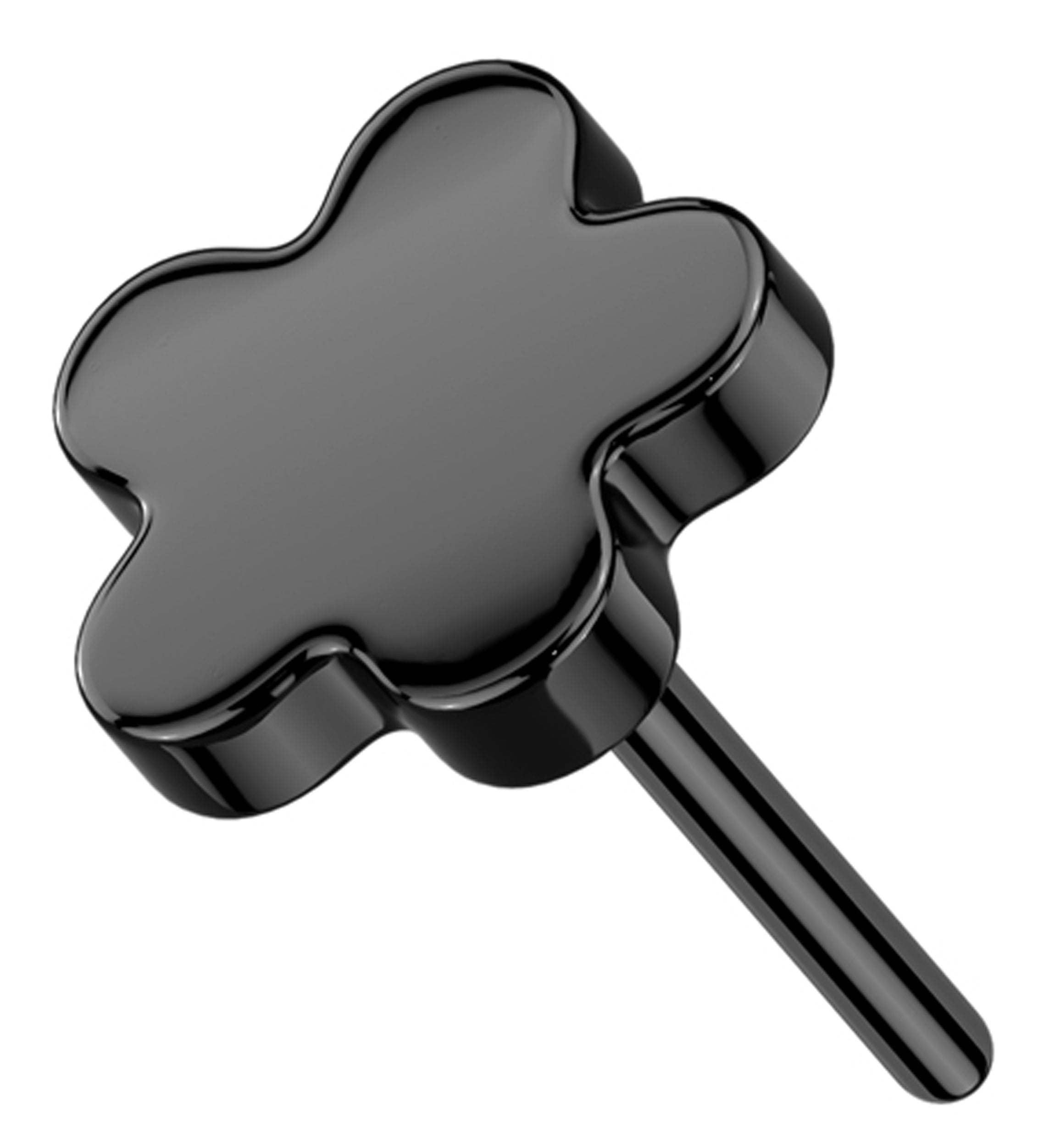 Black PVD Bubble Flower Titanium Threadless Top