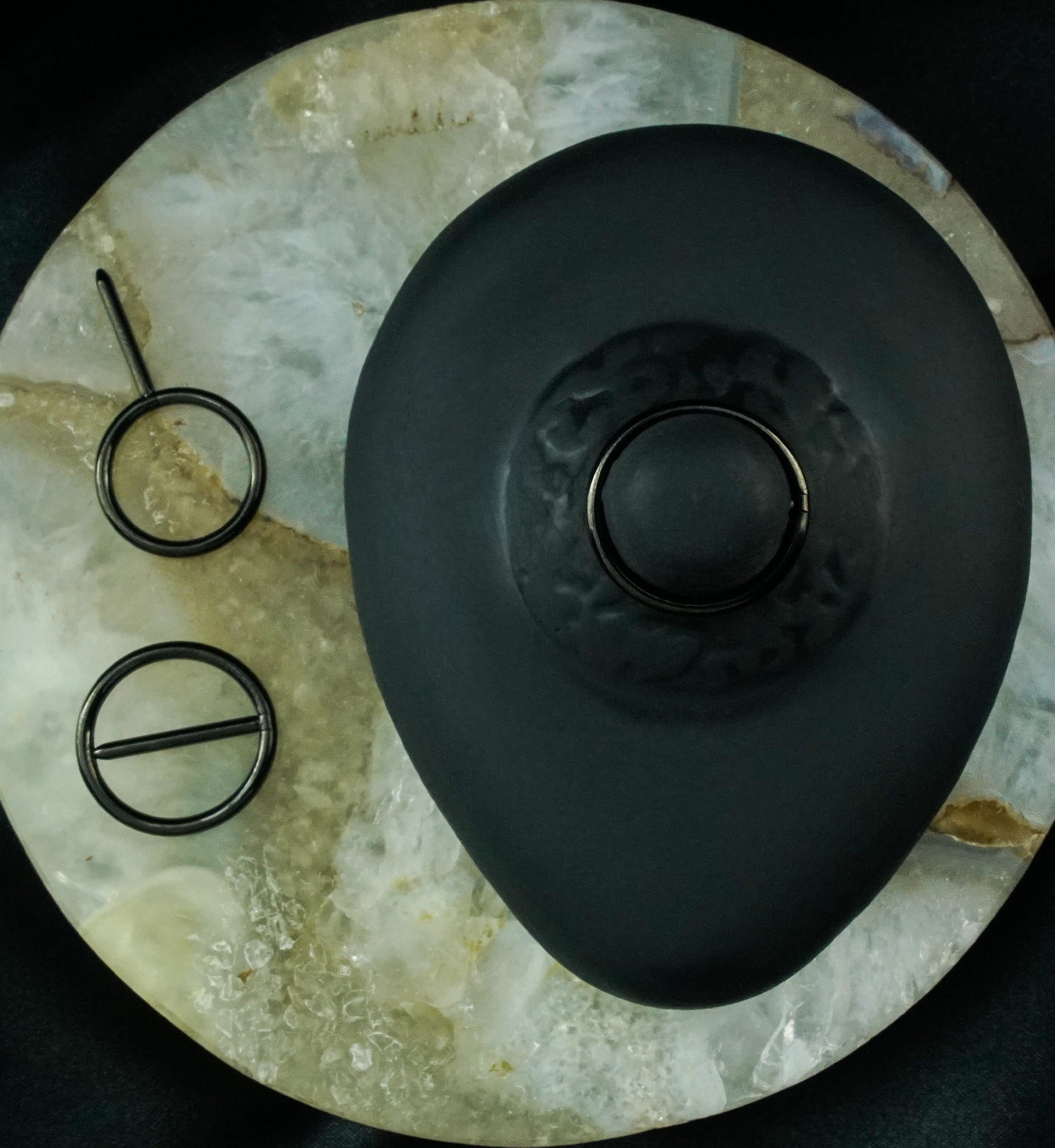 Black PVD Circlet Titanium Nipple Clicker Ring