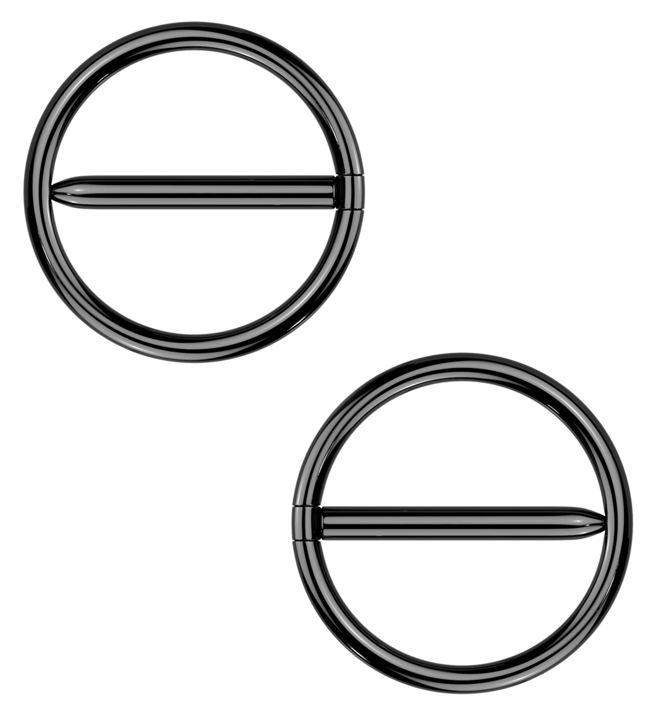 Black PVD Circlet Titanium Nipple Clicker Ring