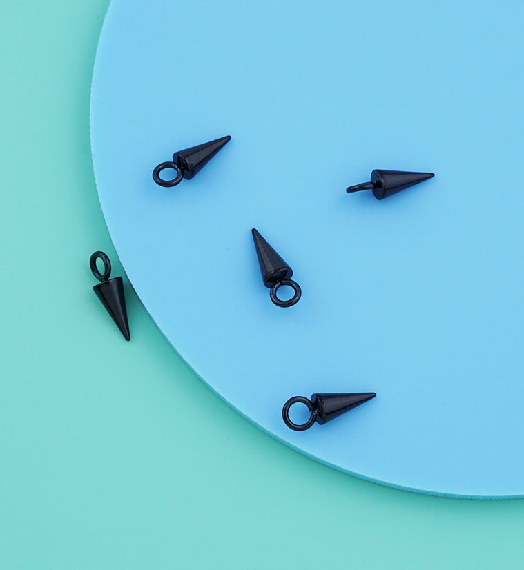 Black PVD Cone Titanium Charm