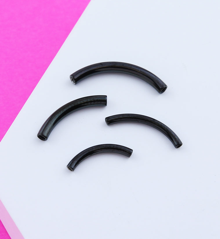 Black PVD Internally Threaded Titanium Curved Barbell - Post Only
