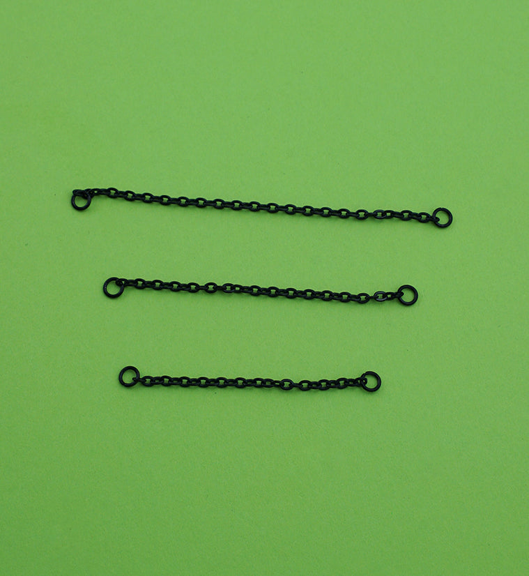 Black PVD Rolo Titanium Connector Chain