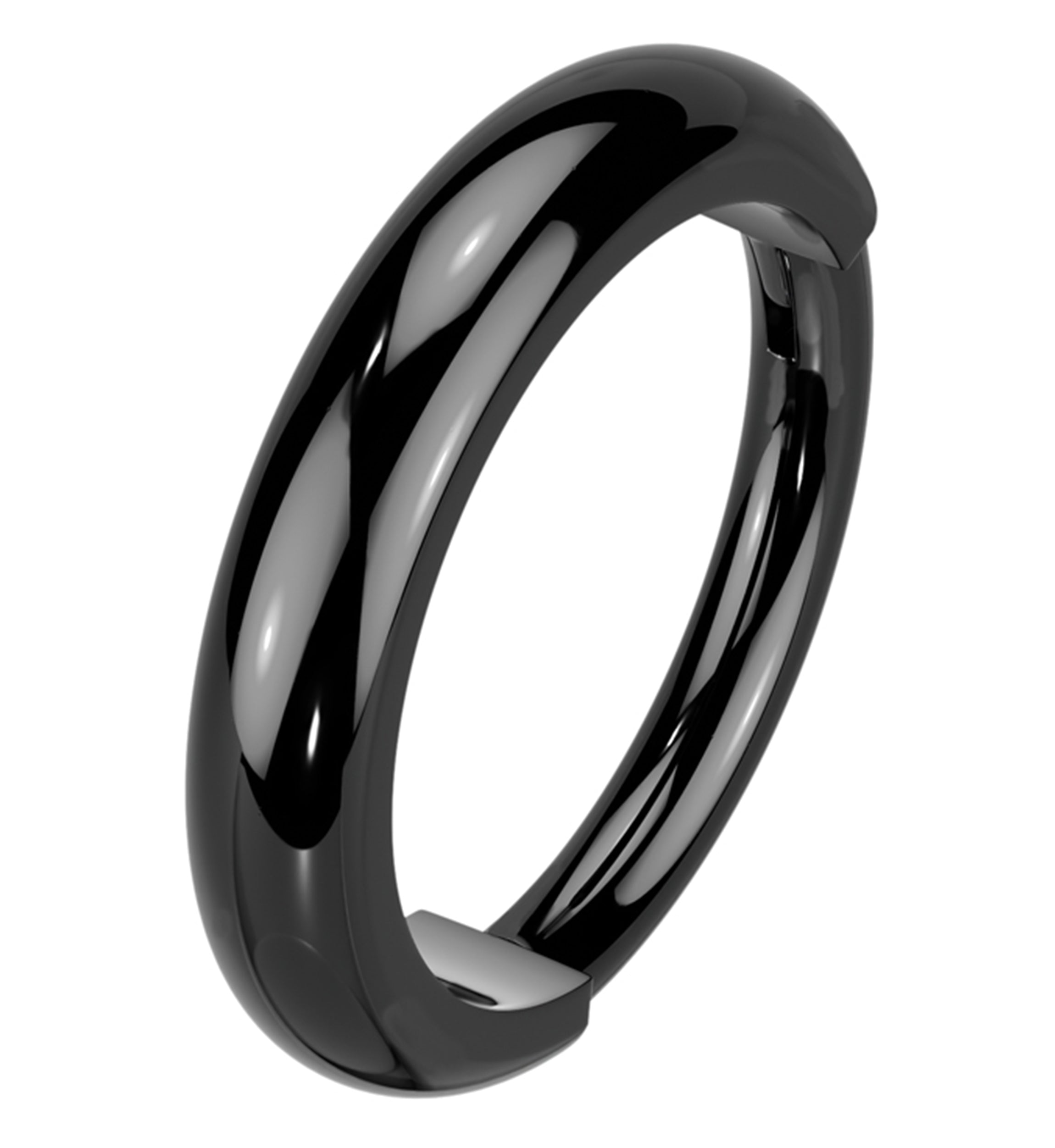 Black PVD Thick Rim Titanium Hinged Segment Ring