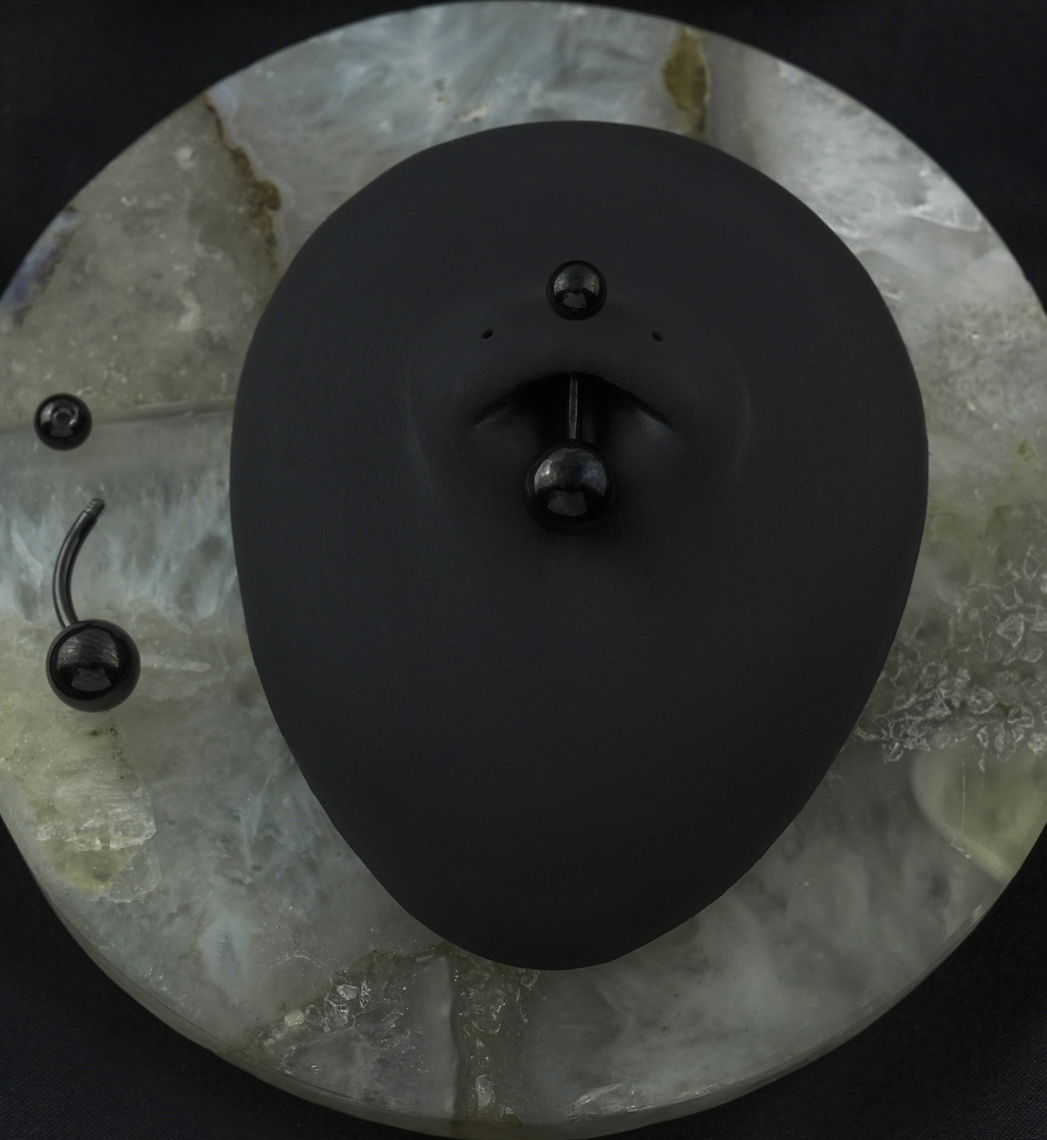 Black PVD Titanium Belly Button Ring