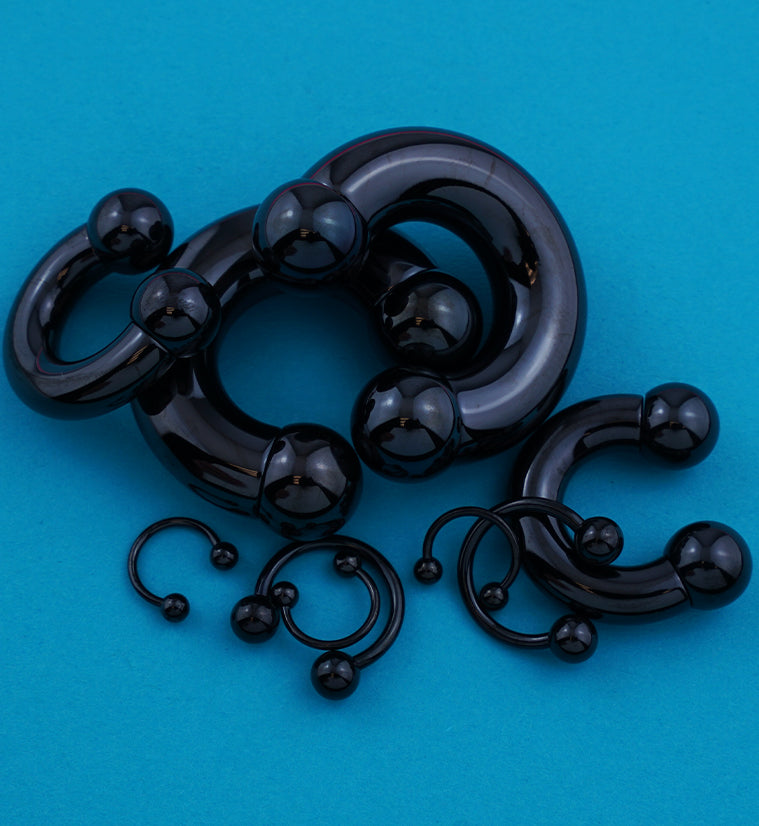 Black PVD Titanium Circular Barbell