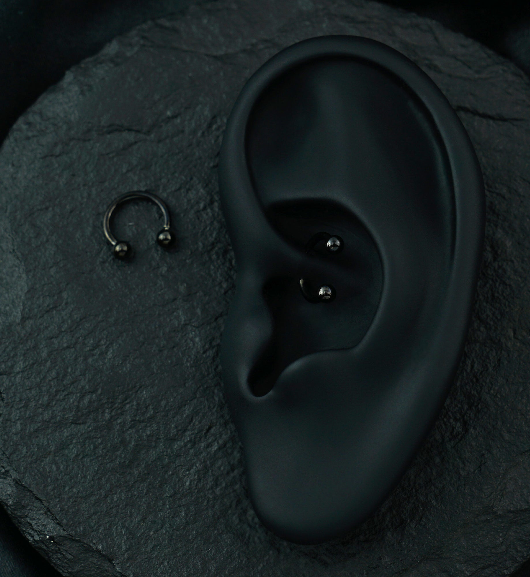 Black PVD Titanium Circular Barbell