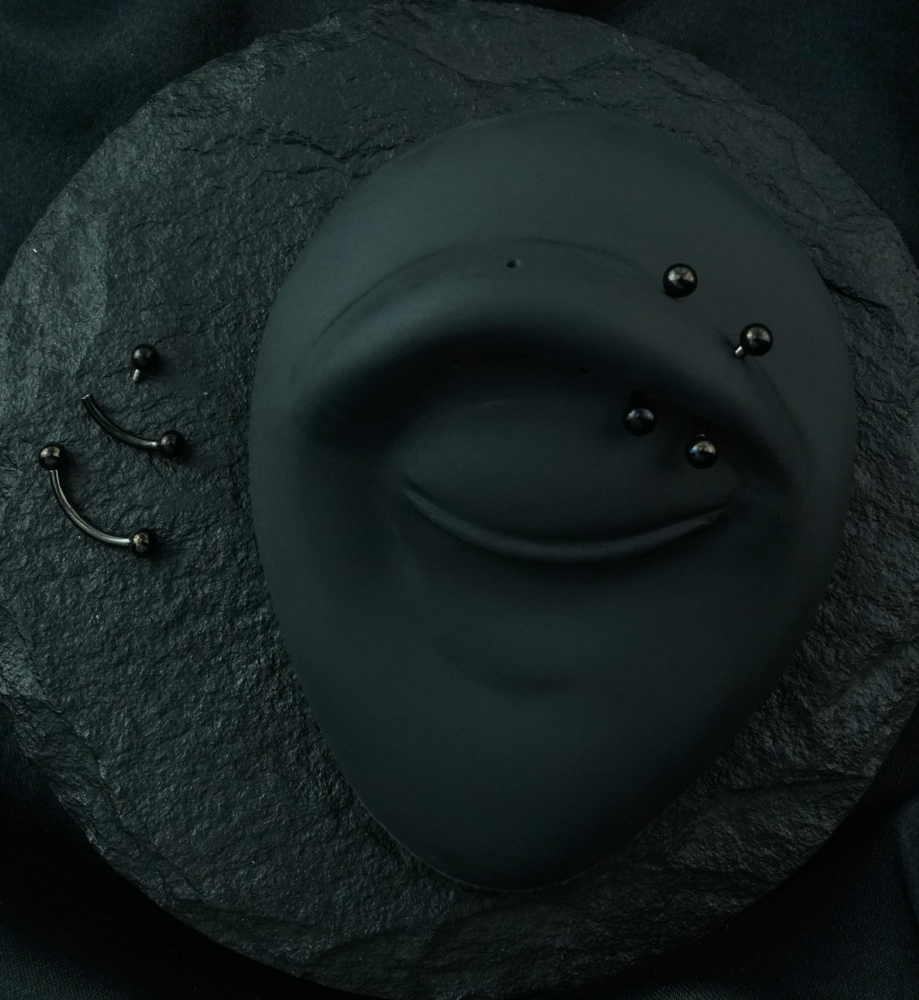 Black PVD Titanium Curved Barbell