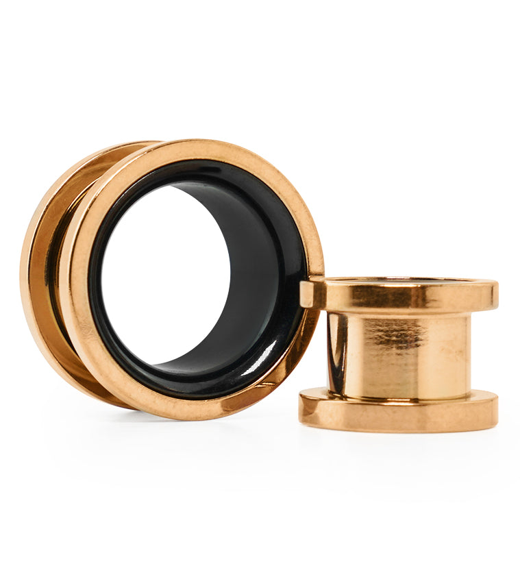 Rose Gold X Black Stainless Steel Tunnels