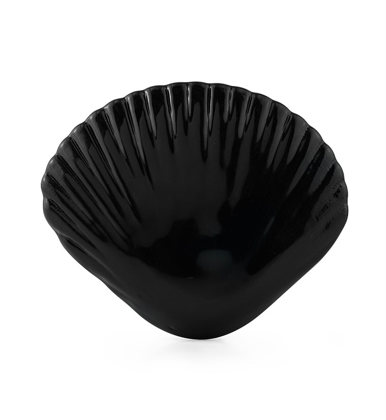 Black Seashell Glass Double Flare Plugs