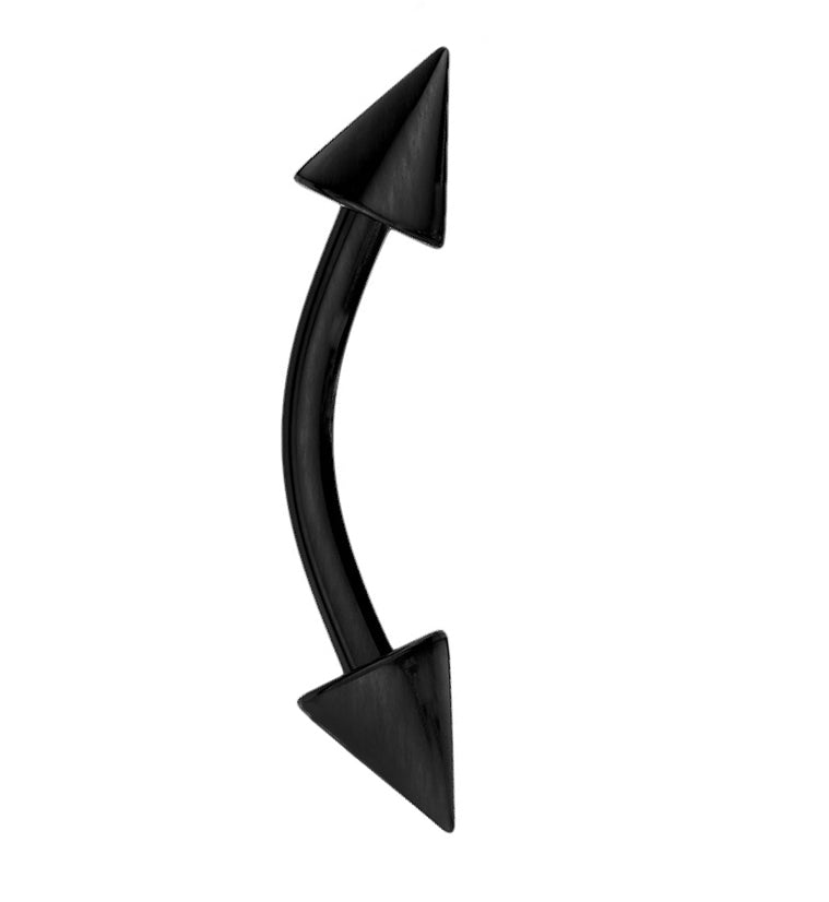 Black PVD Spiked Curved Barbell
