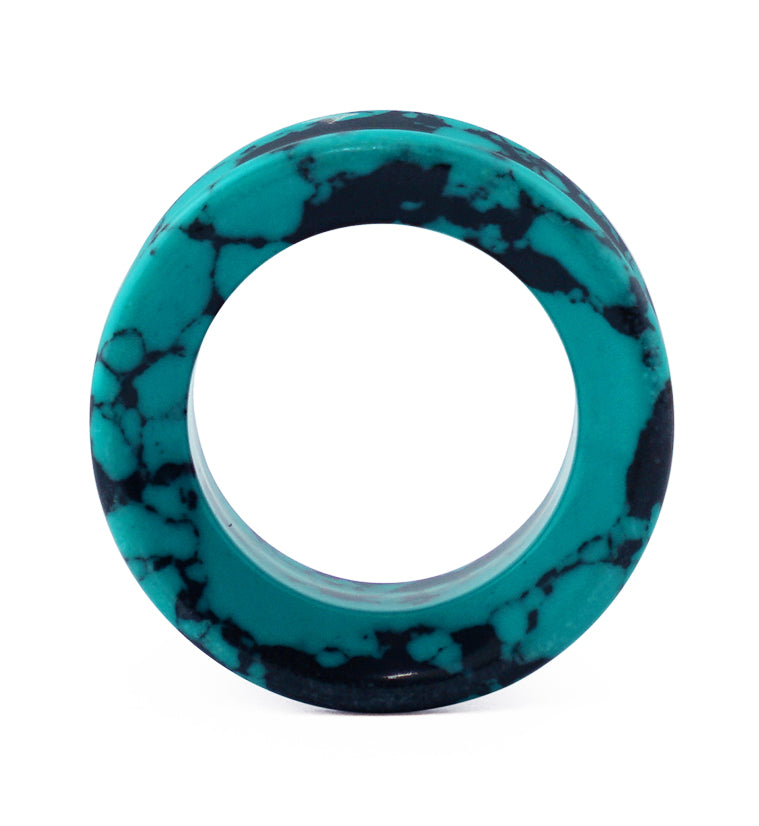 Black & Teal Howlite Stone Tunnels