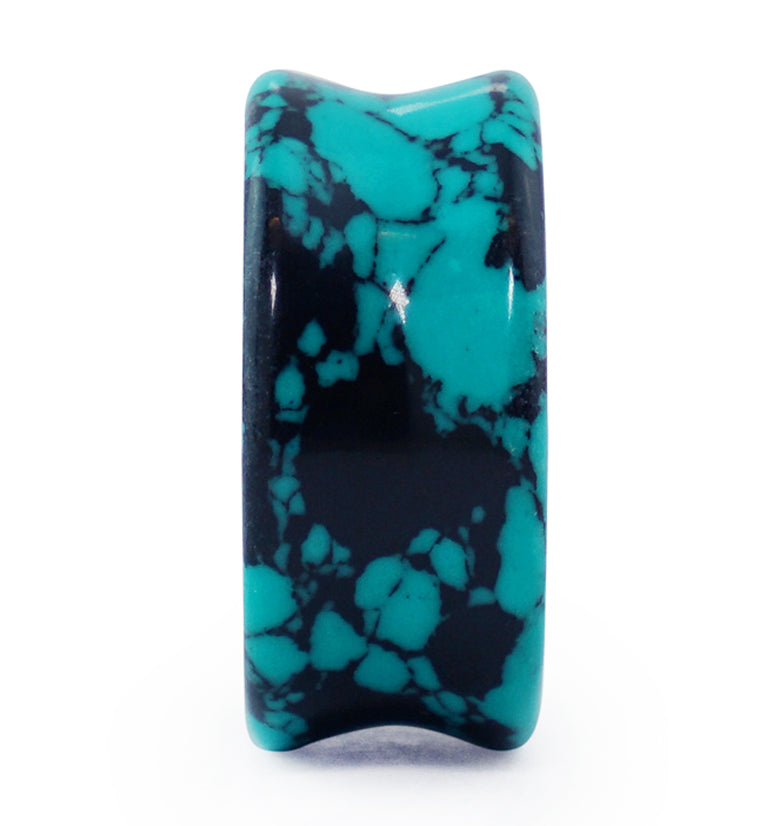 Black & Teal Howlite Stone Tunnels