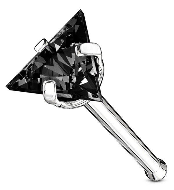 Black Triangle CZ Stainless Steel Nosebone