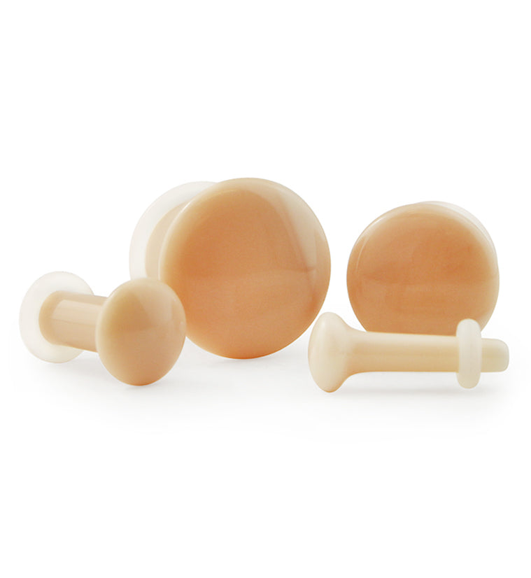 Bloom Peach Single Flare Glass Plugs