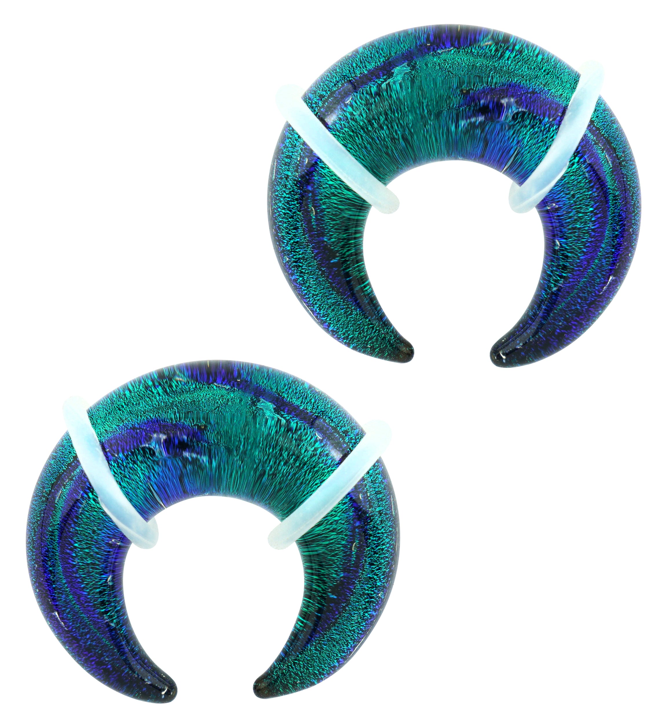 Blue & Green Dichroic Glass Pinchers