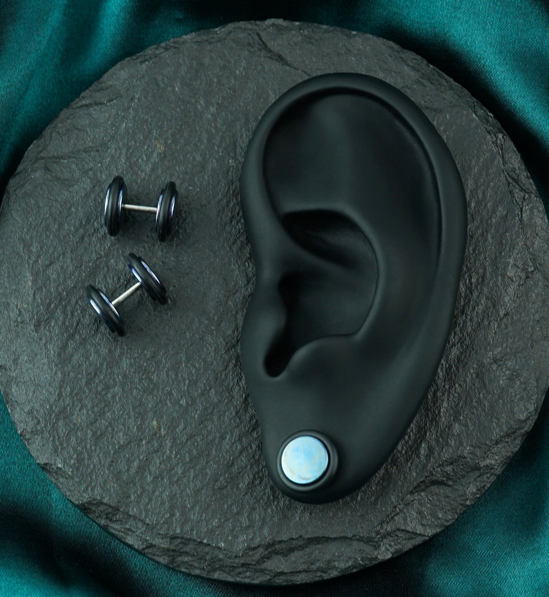 Blue Anodized Stainless Steel Fake Plugs