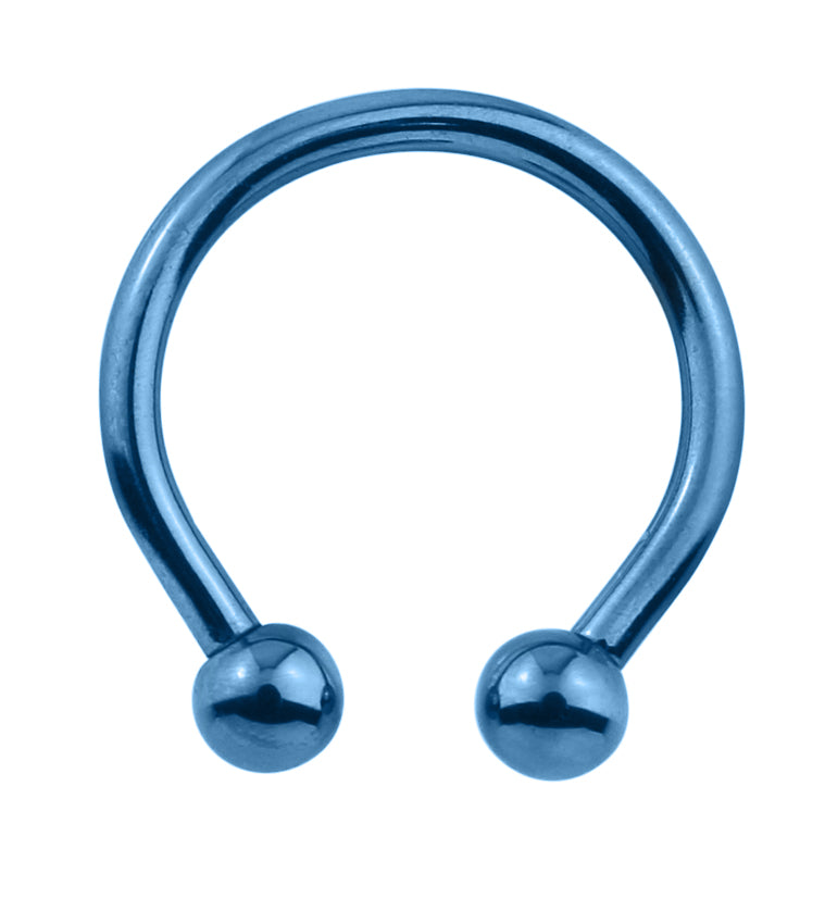 Blue Titanium Circular Barbells